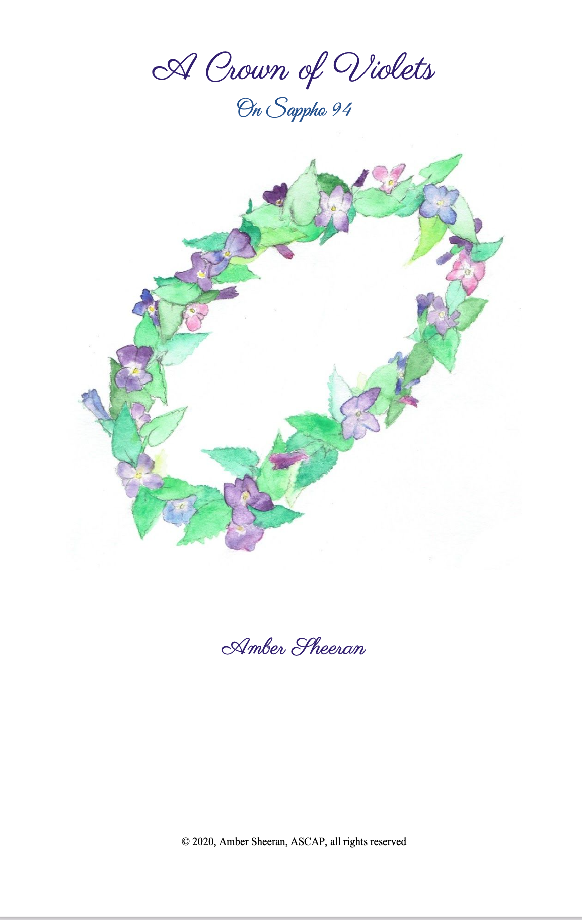 A Crown Of Violets by Amber Sheeran