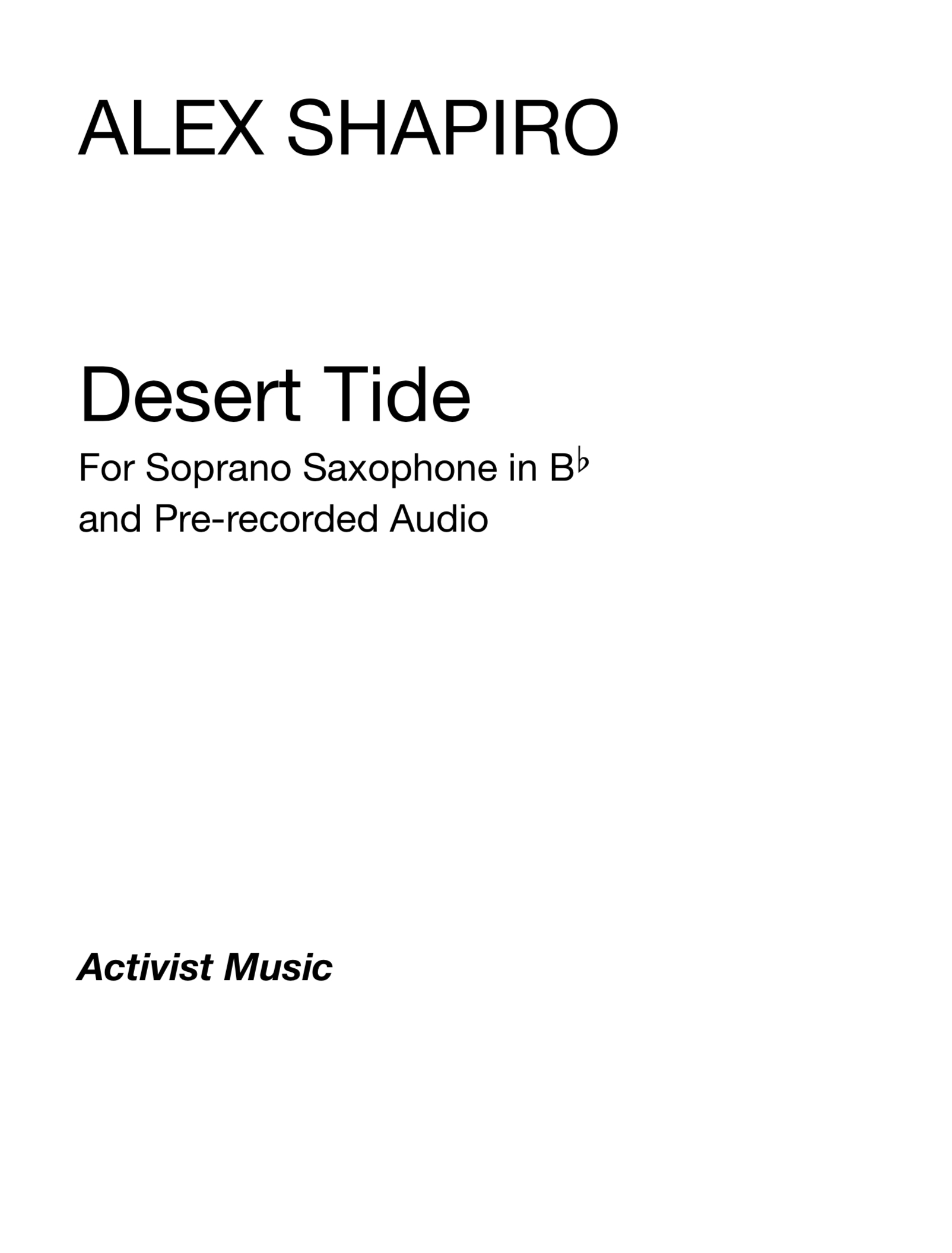Desert Tide by Alex Shapiro