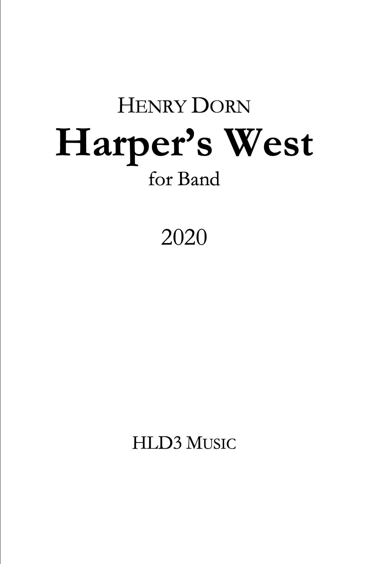 Harper's West by Henry Dorn