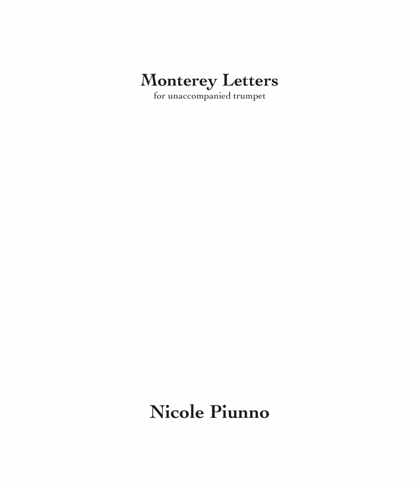 Monterey Letters by Nicole Piunno