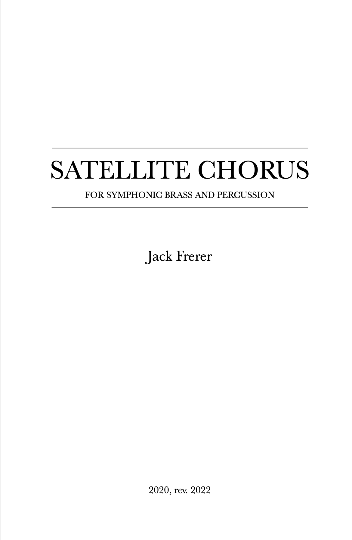 Satellite Chorus by Jack Frerer