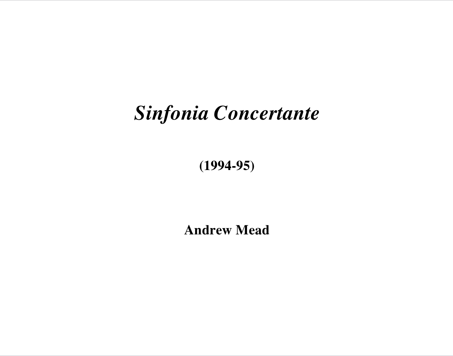Sinfonia Concertante by Andrew Mead