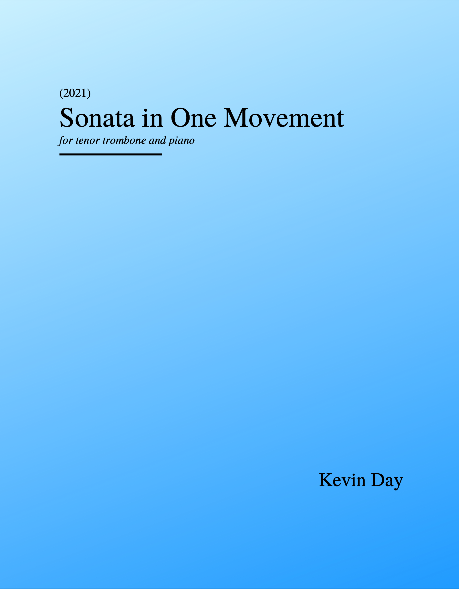 Sonata In One Movement by Kevin Day