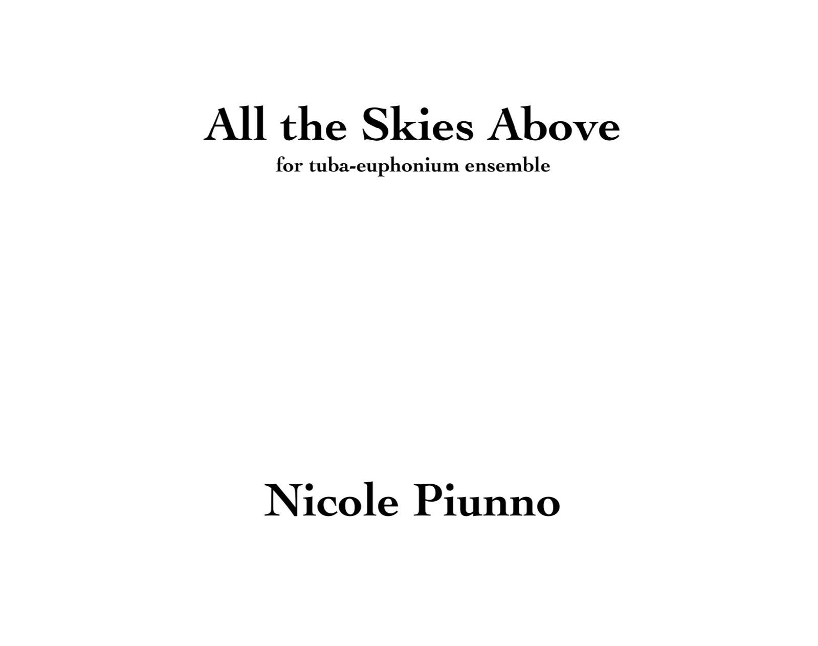 All The Skies Above (Tuba/Euph Version) by Nicole Piunno