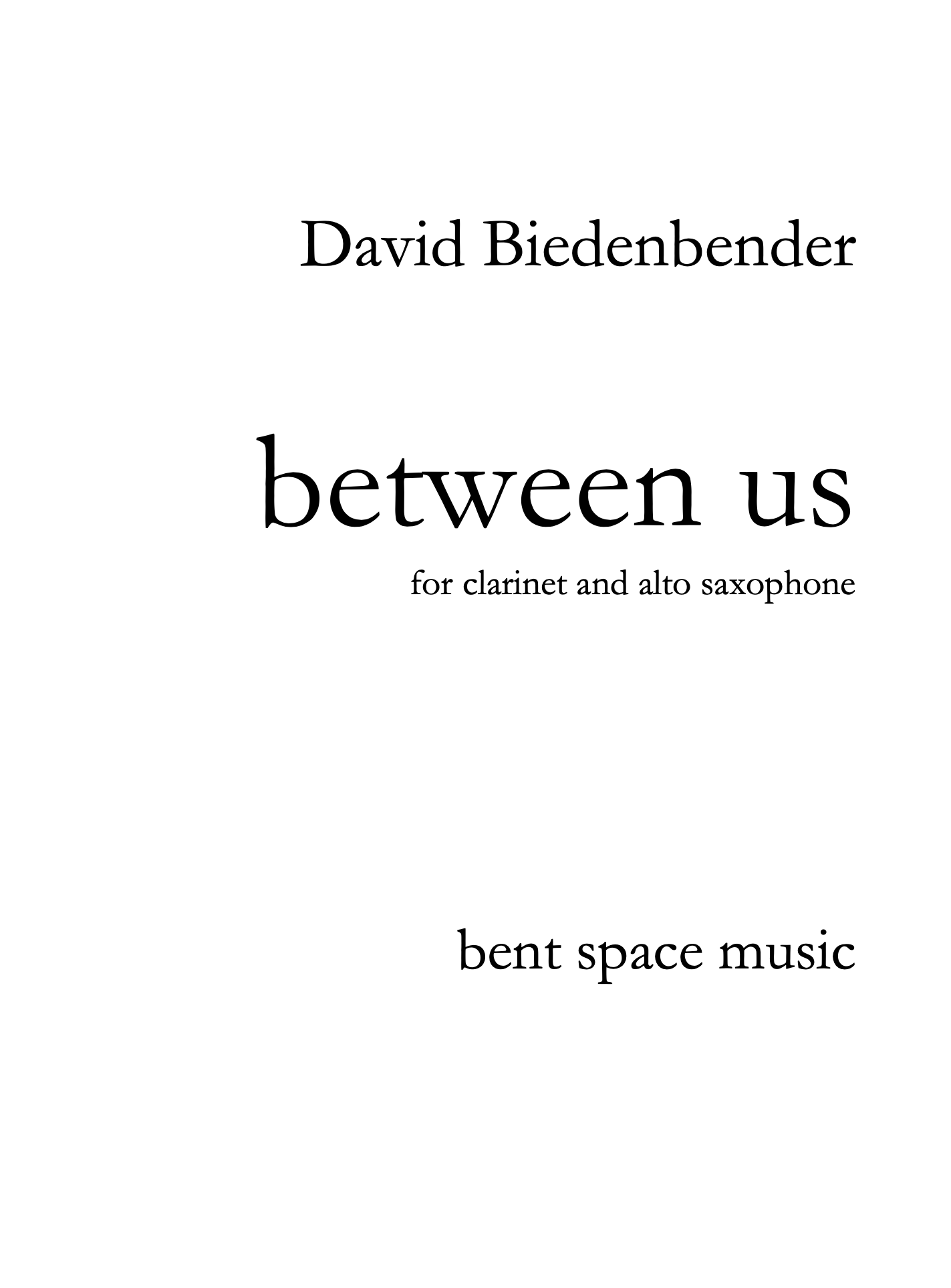 Between Us by David Biedenbender