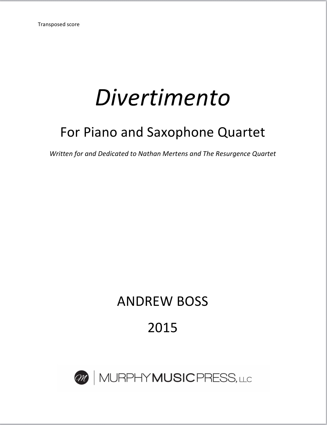 Divertimento by Andrew Boss