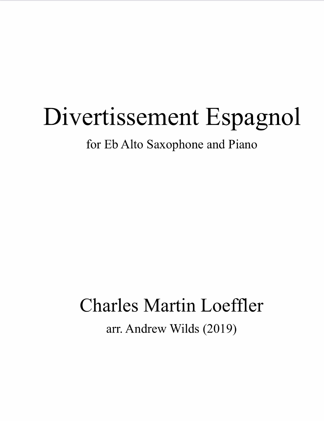 Divertissement Espagnol by arr. Andy Wilds