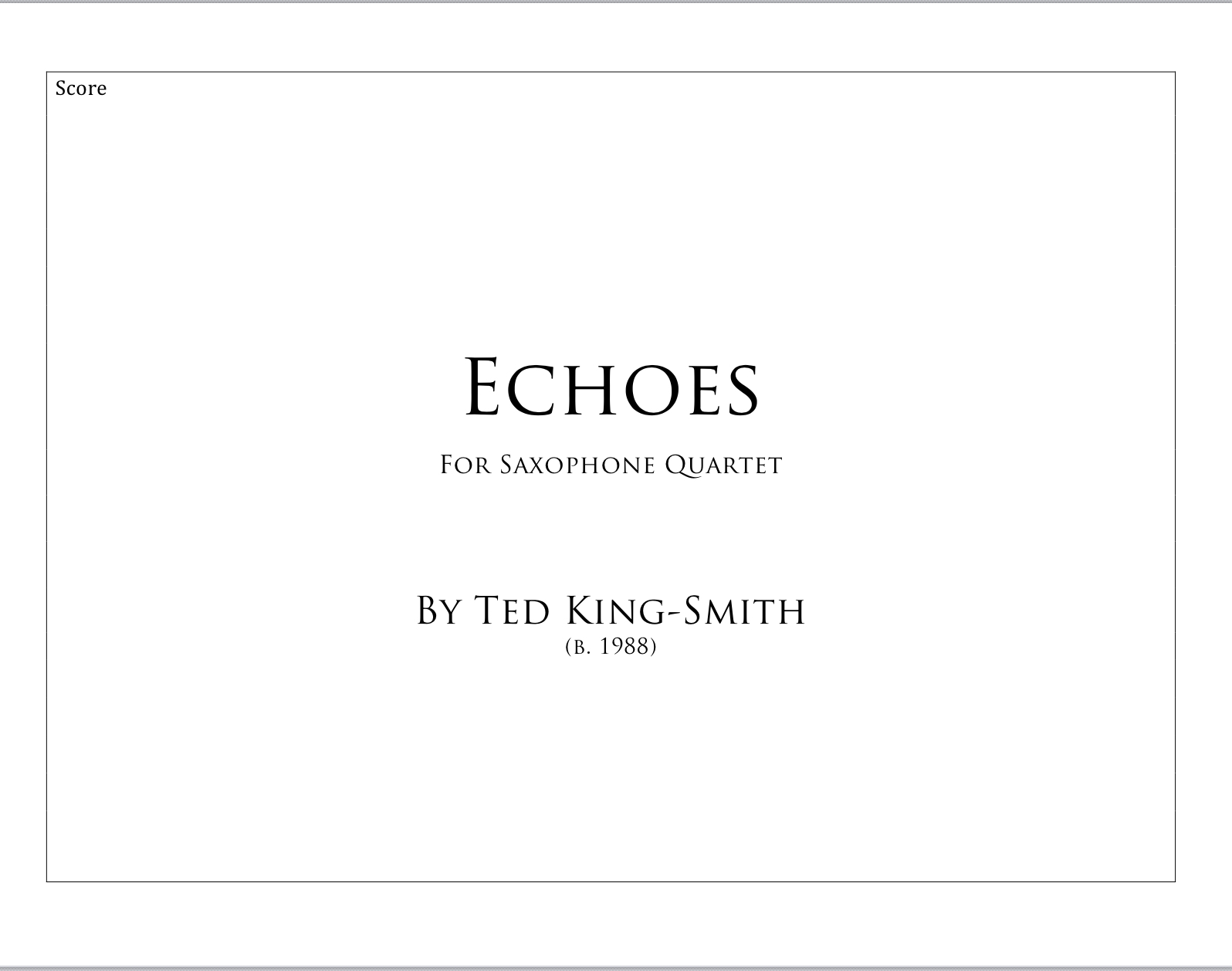 Echoes by Ted King-Smith