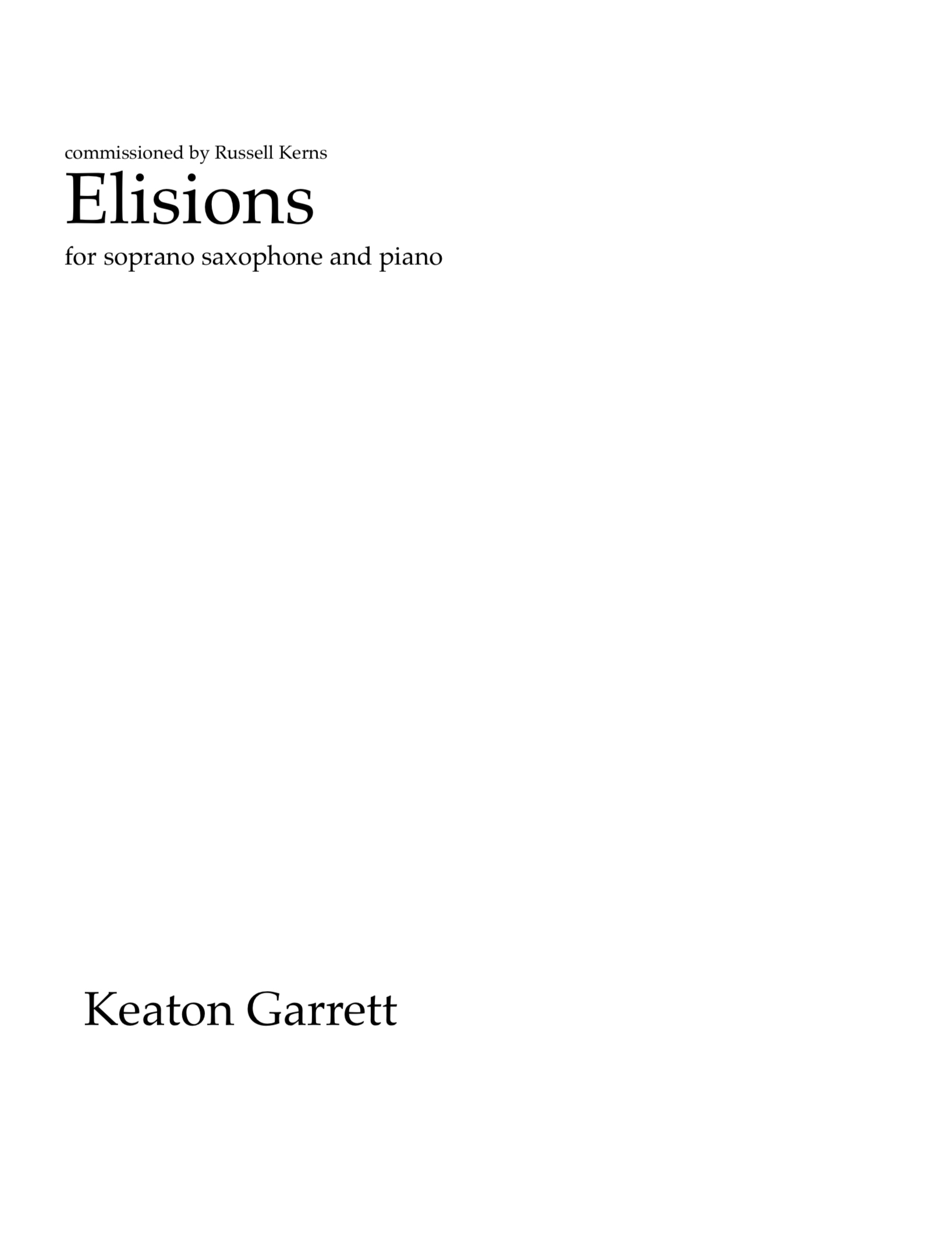 Elisions by Keaton Garrett
