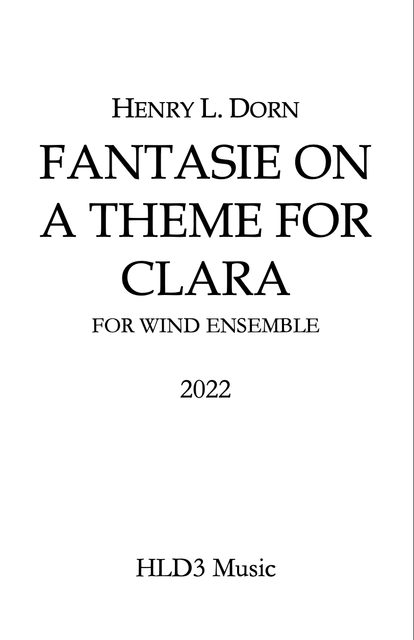 Fantasie On A Theme For Clara by Henry Dorn