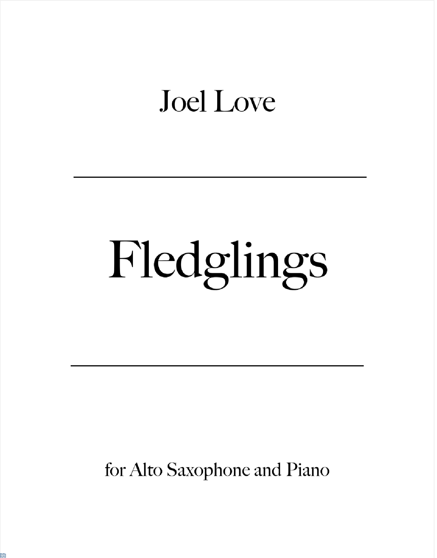 Fledglings by Joel Love