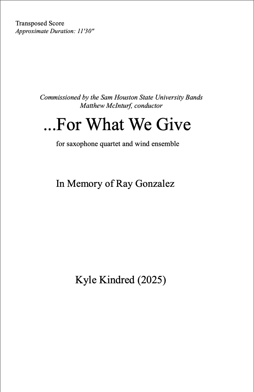...For What We Give by Kyle Kindred