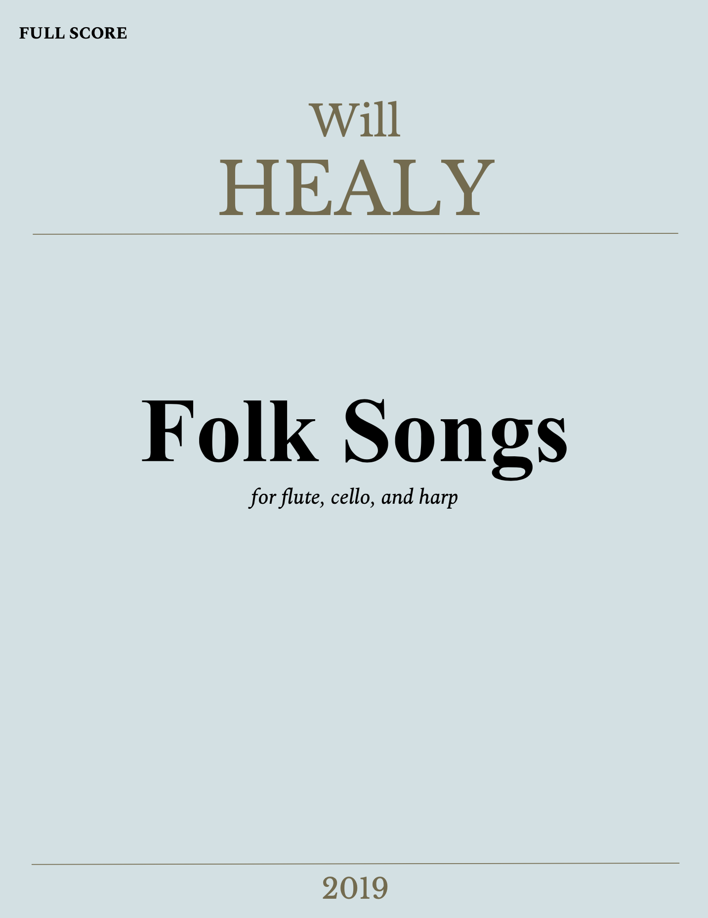 Four Folk Songs by Will Healy