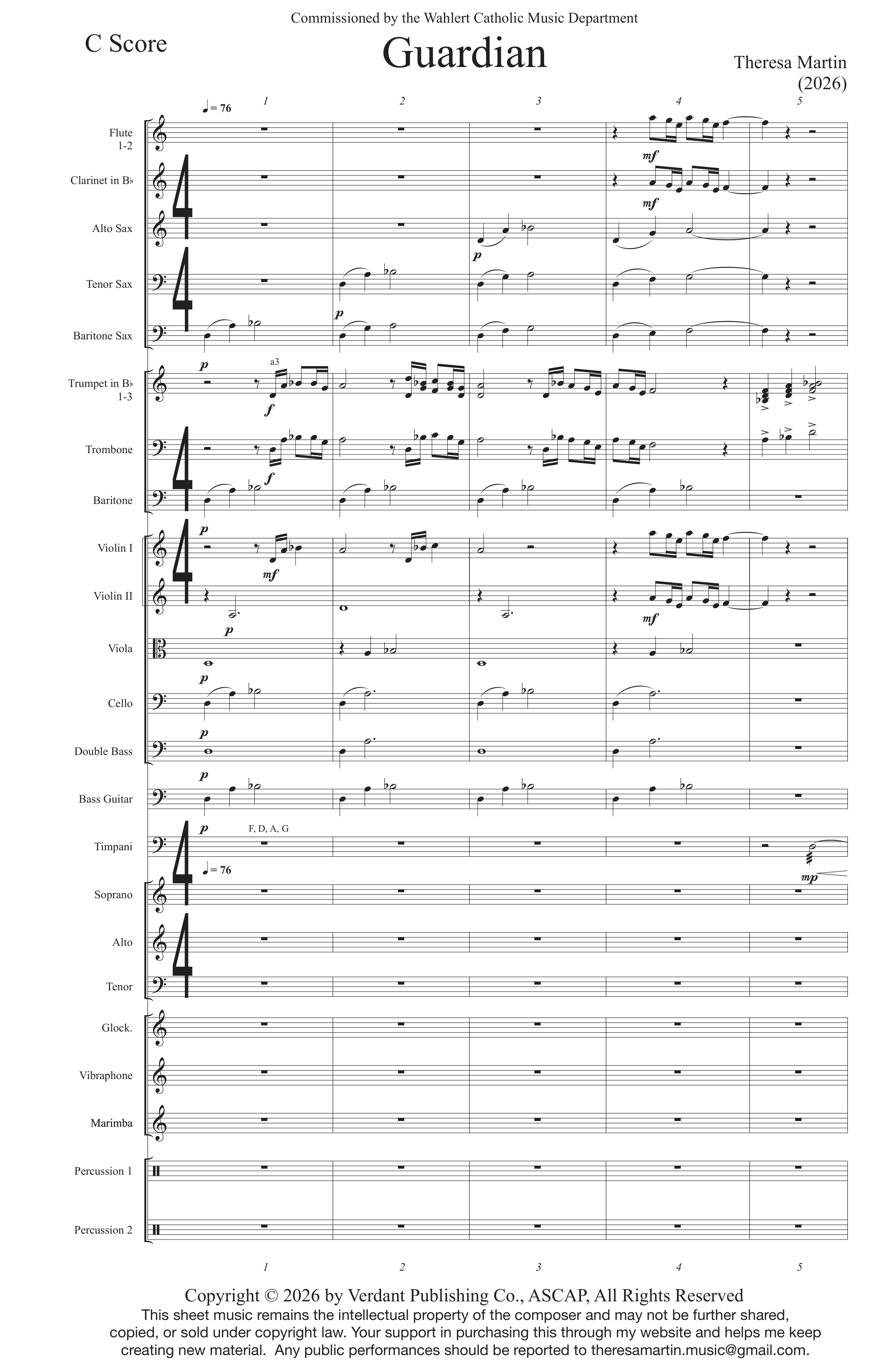 Guardian (Score Only) by Theresa Martin