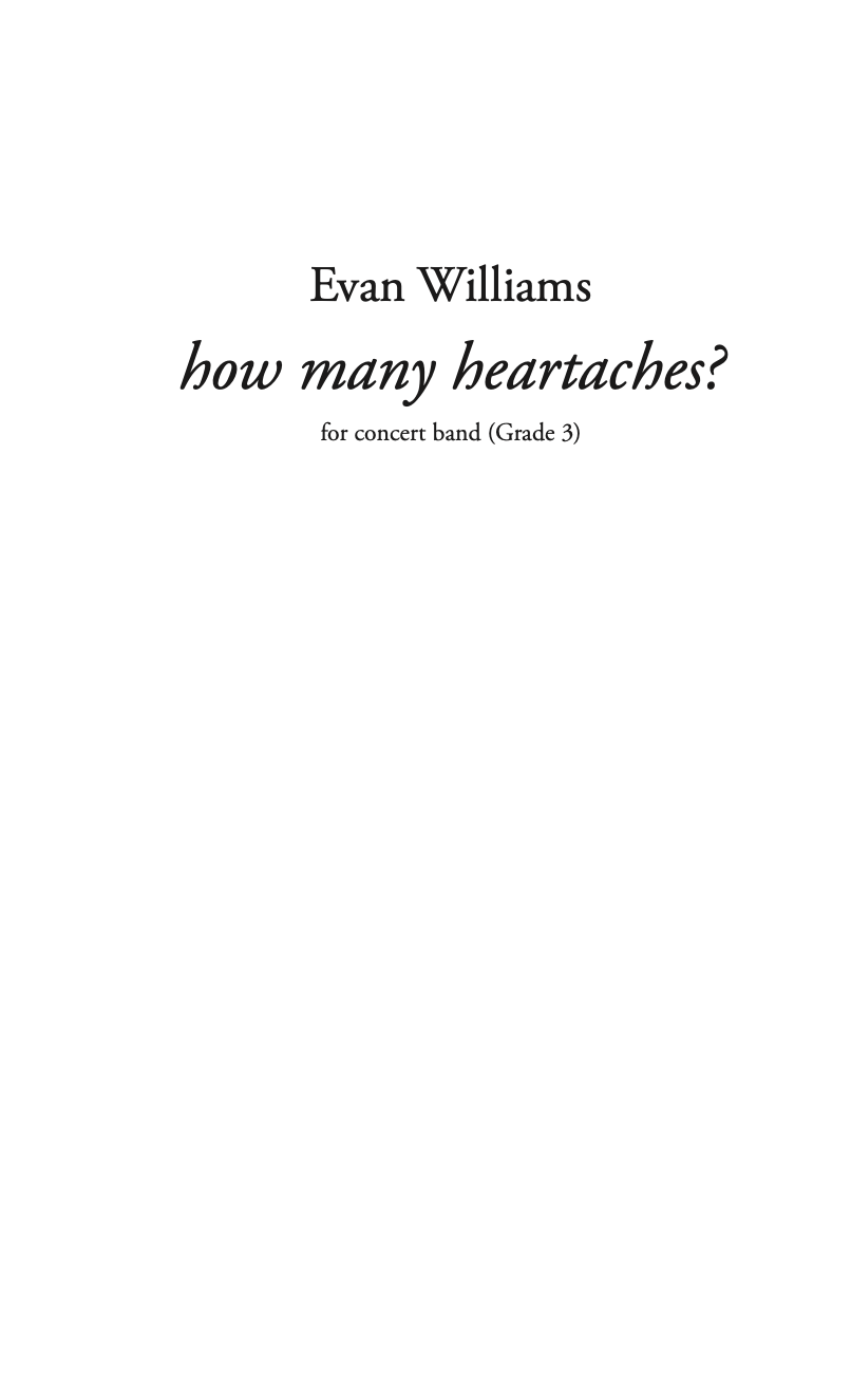 How Many Heartaches? by Evan Williams