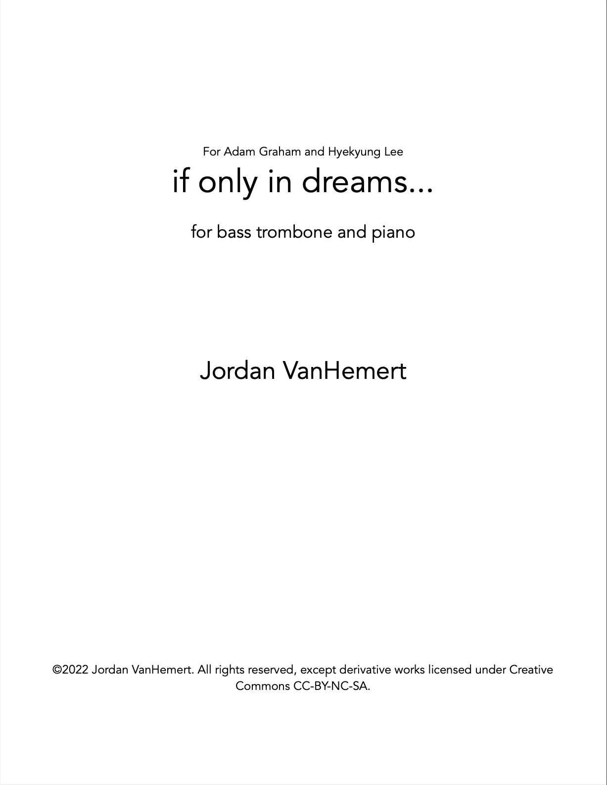 If Only In Dreams... by Jordan VanHemert