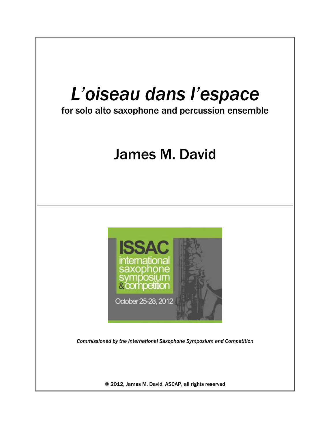 L'oiseau Dans L'espace by James David