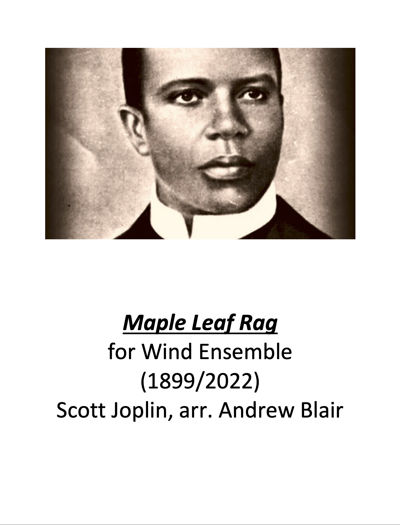 Maple Leaf Rag (Score Only) by Joplin, arr. Andrew Blair