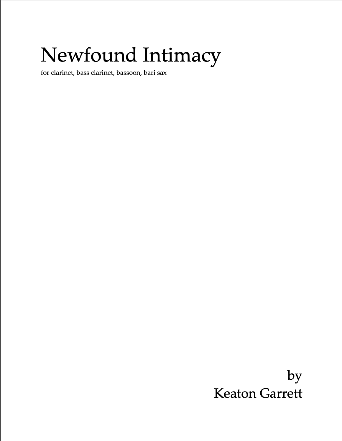 Newfound Intimacy by Keaton Garrett