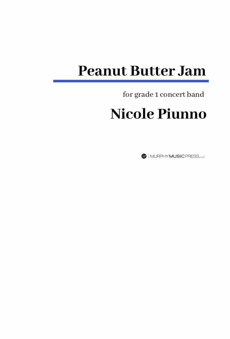 Peanut Butter Jam (Score Only) by Nicole Piunno
