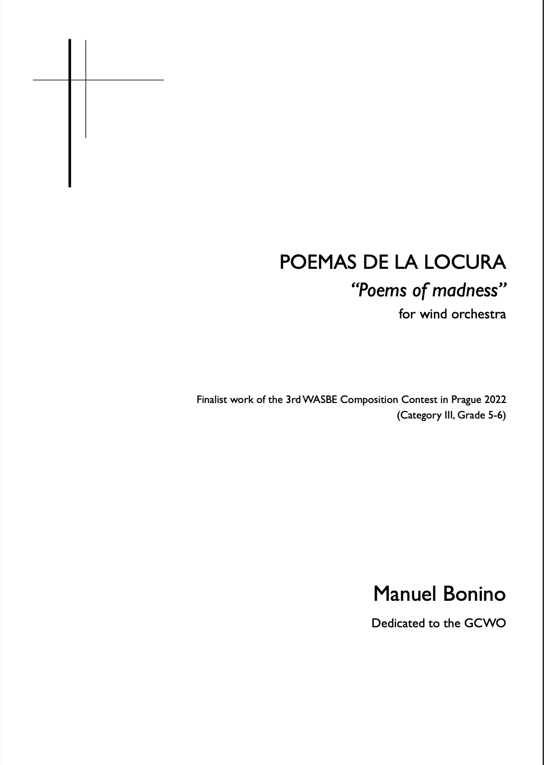 Poemas De La Locura (Score Only) by Manuel Bonino Medina
