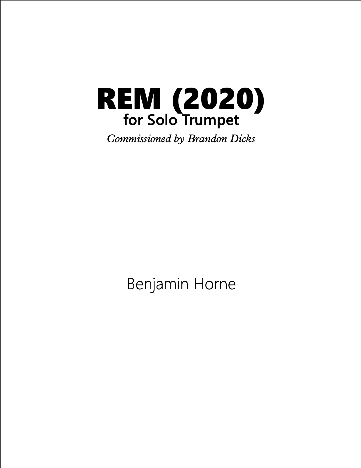 REM by Benjamin Horne