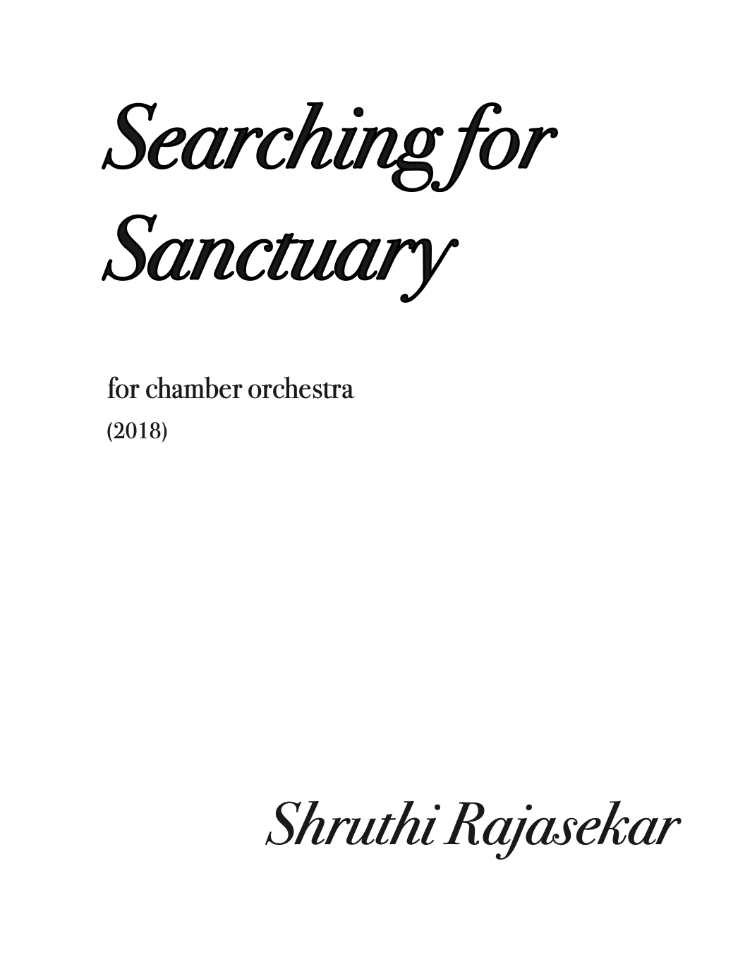 Searching For Sanctuary by Shruthi Rajasekar