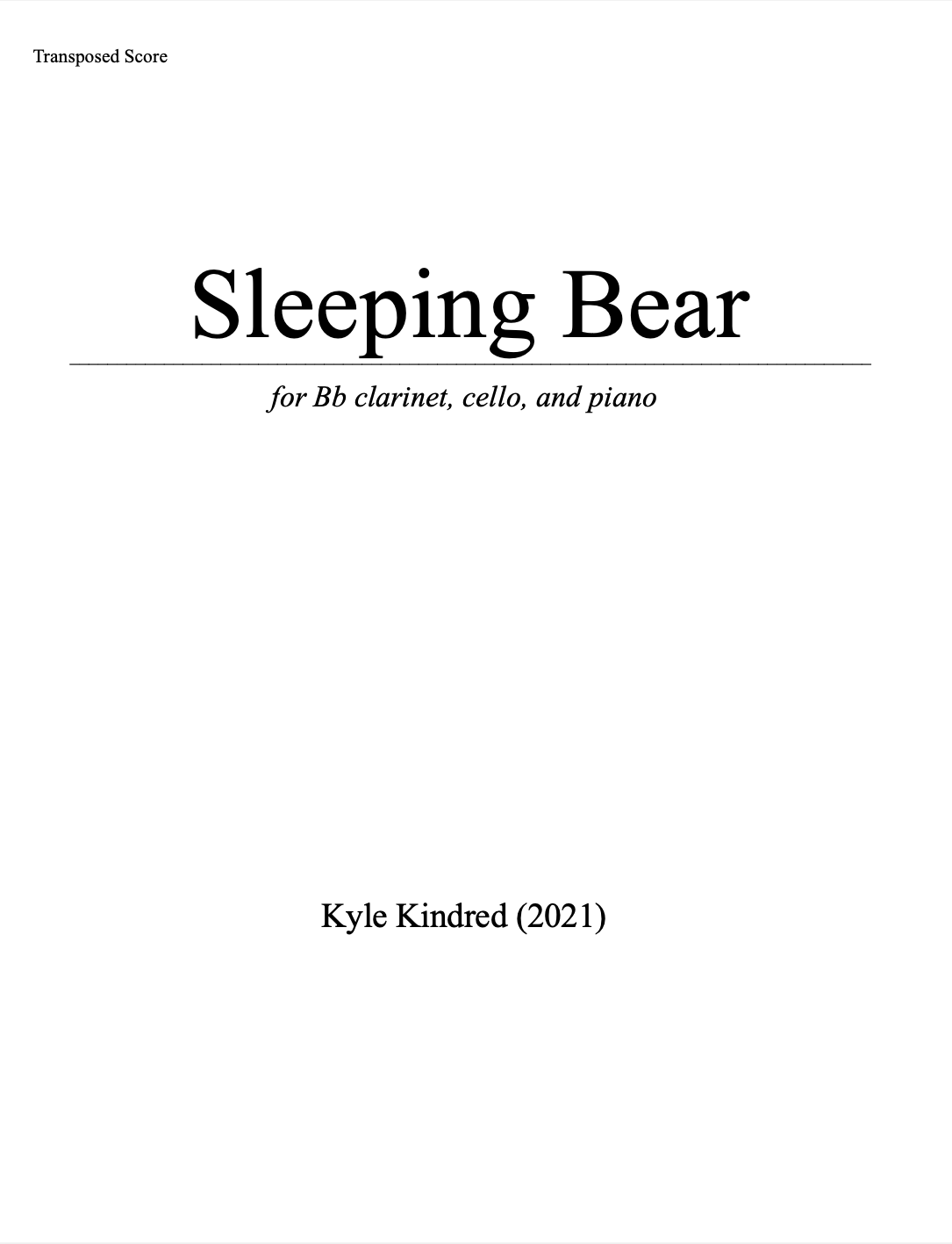 Sleeping Bear by Kyle Kindred