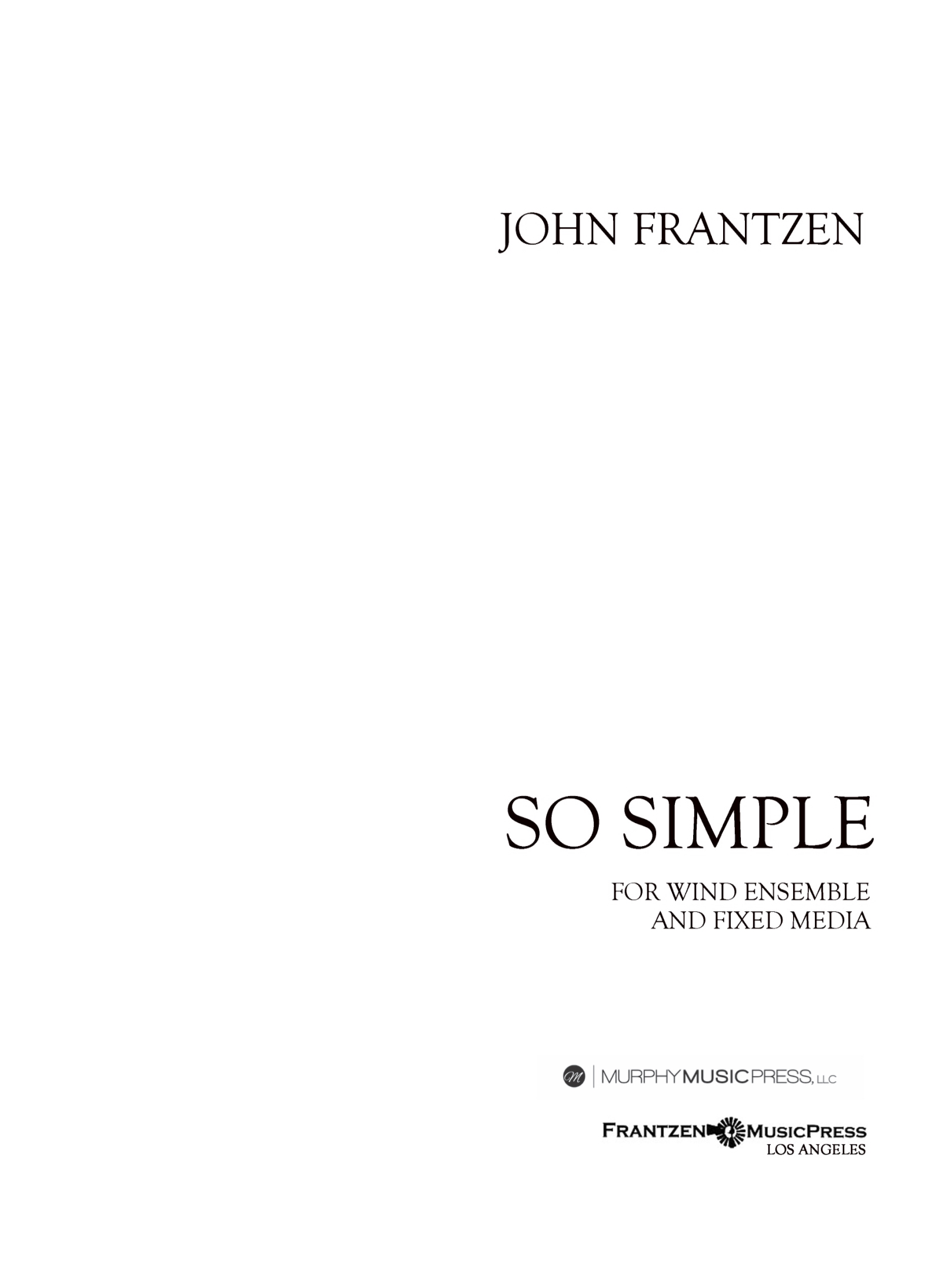 So Simple (Parts Rental Only) by John Frantzen 