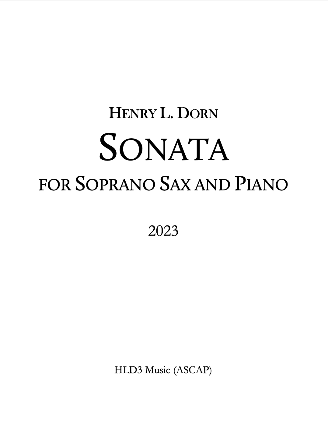 Sonata For Soprano Saxophone by Henry Dorne