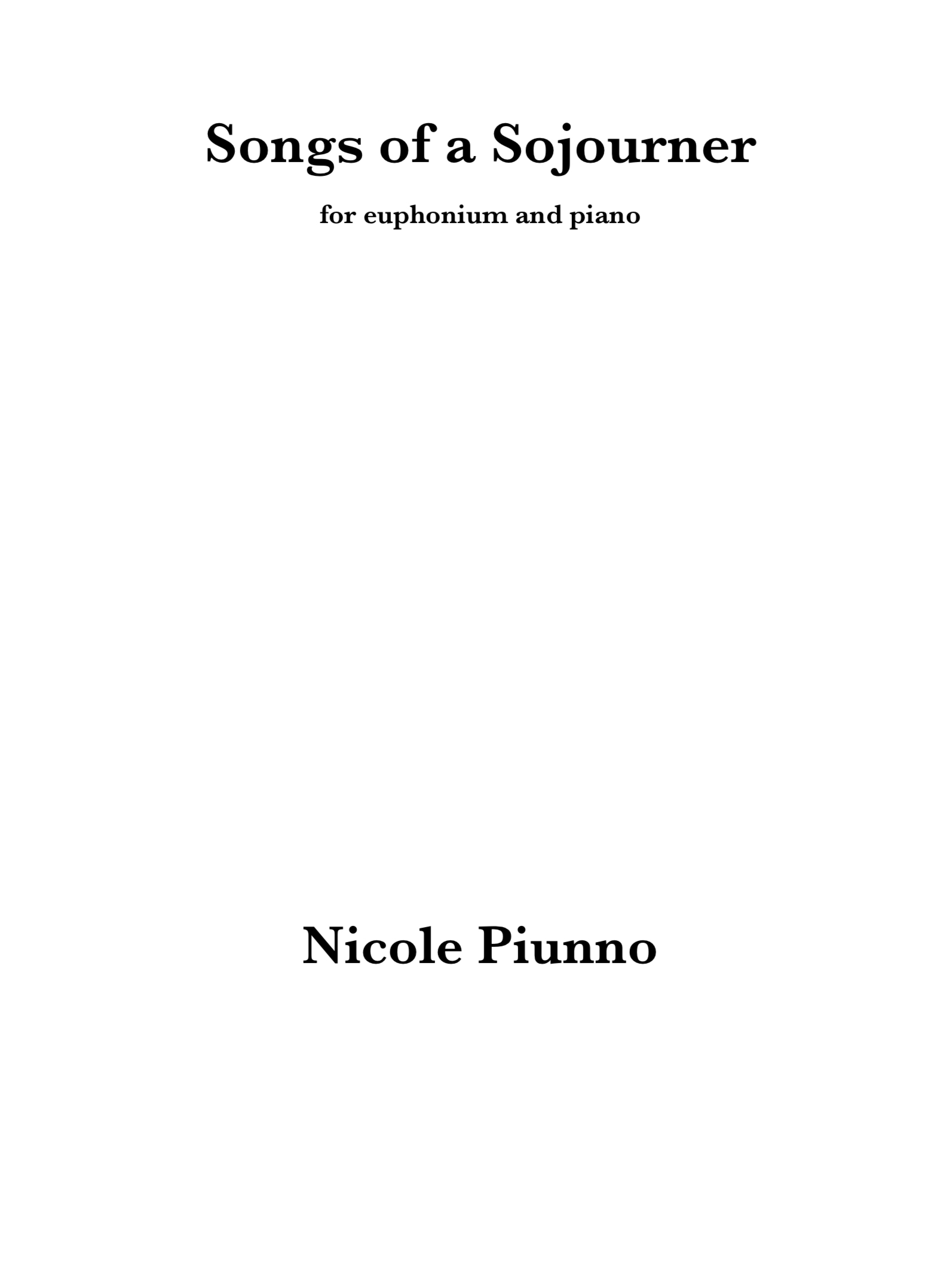 Songs Of A Sojourner by Nicole Piunno