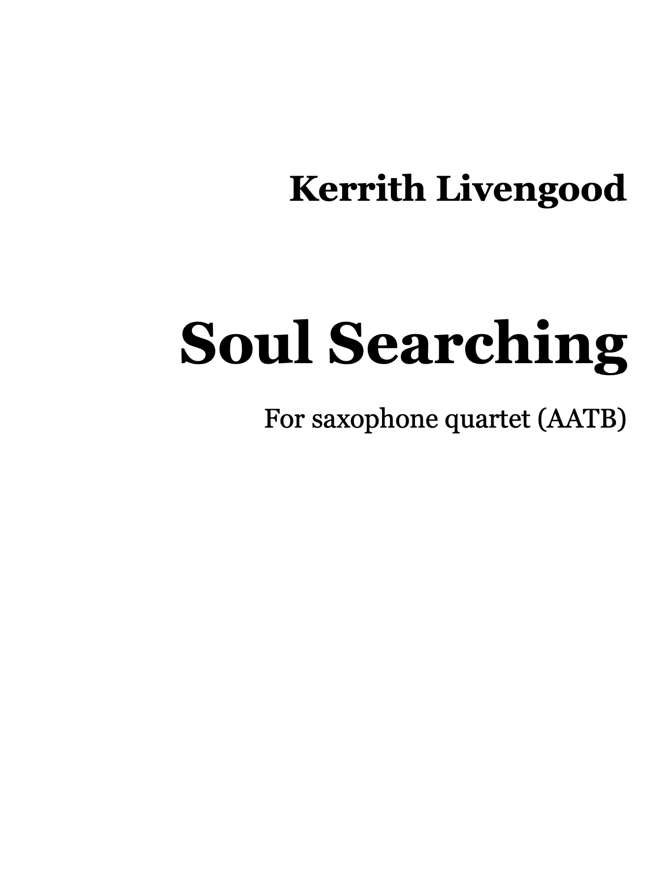 Soul Searching by Kerrith Livengood