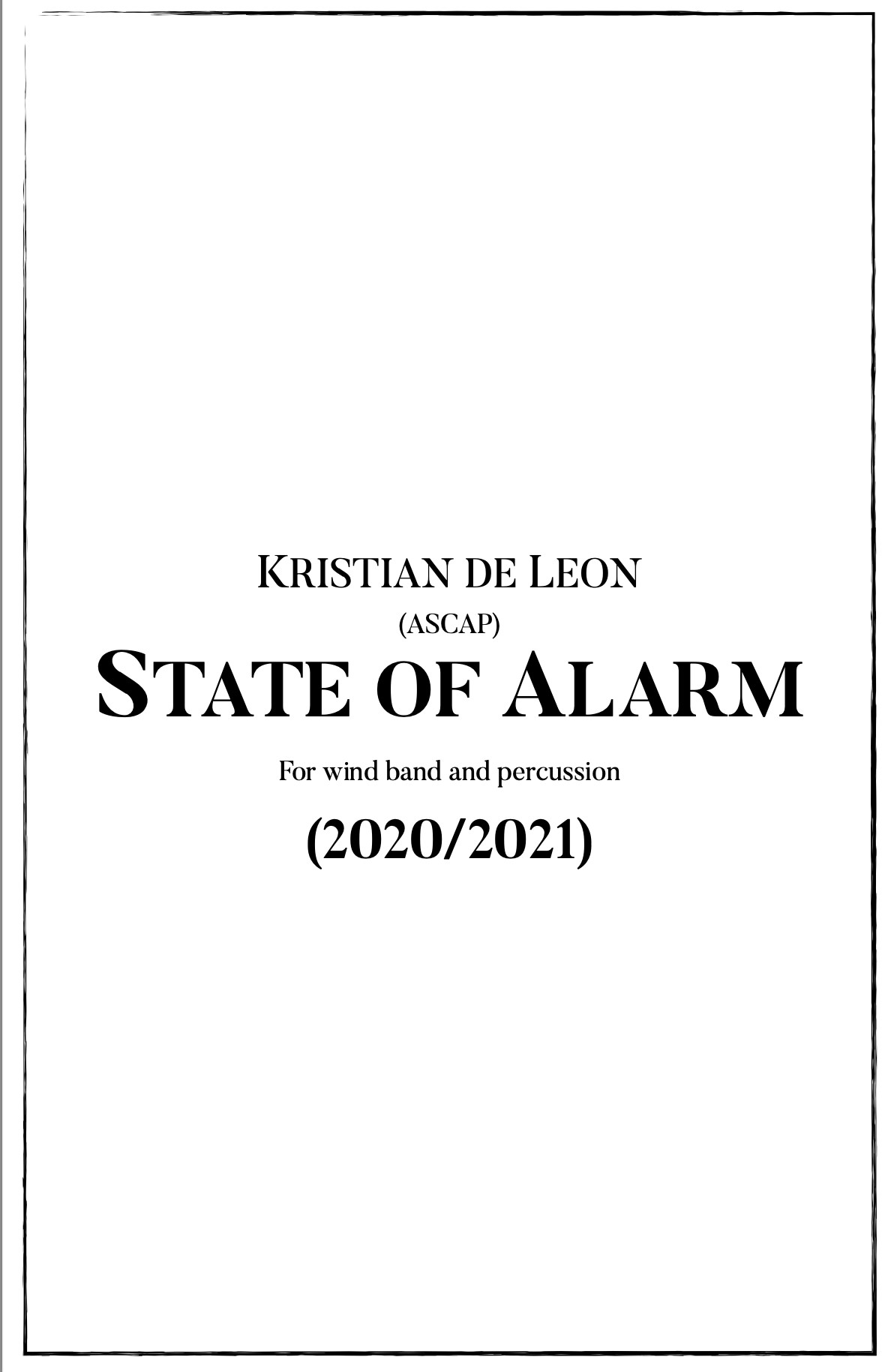 State Of Alarm by Kristian De Leon