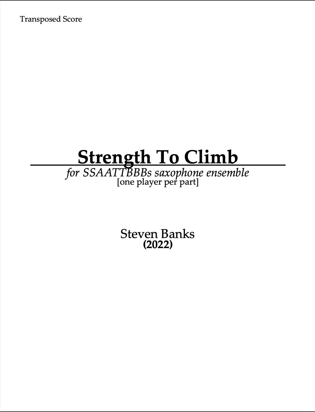Strength To Climb (PDF Version) by Steven Banks