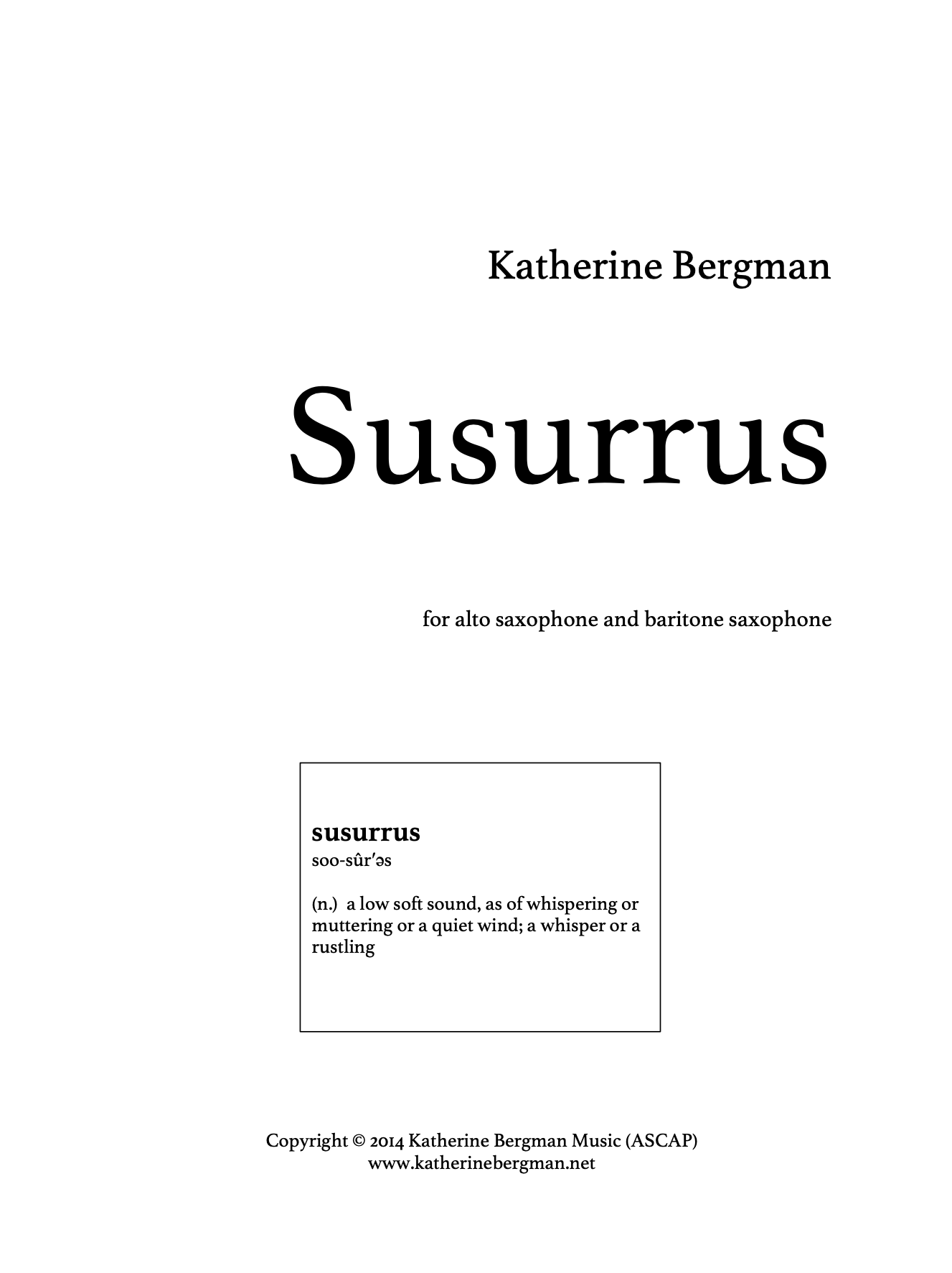  Susurrus by Katherine Bergman