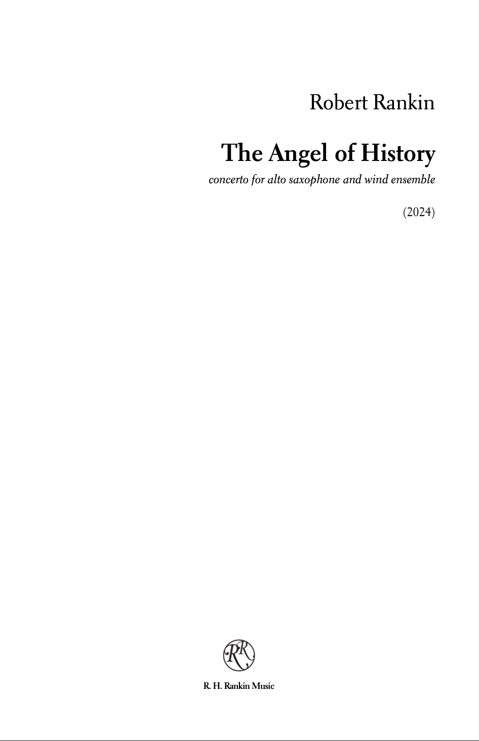The Angel Of History (Score Only) by Robert Rankin