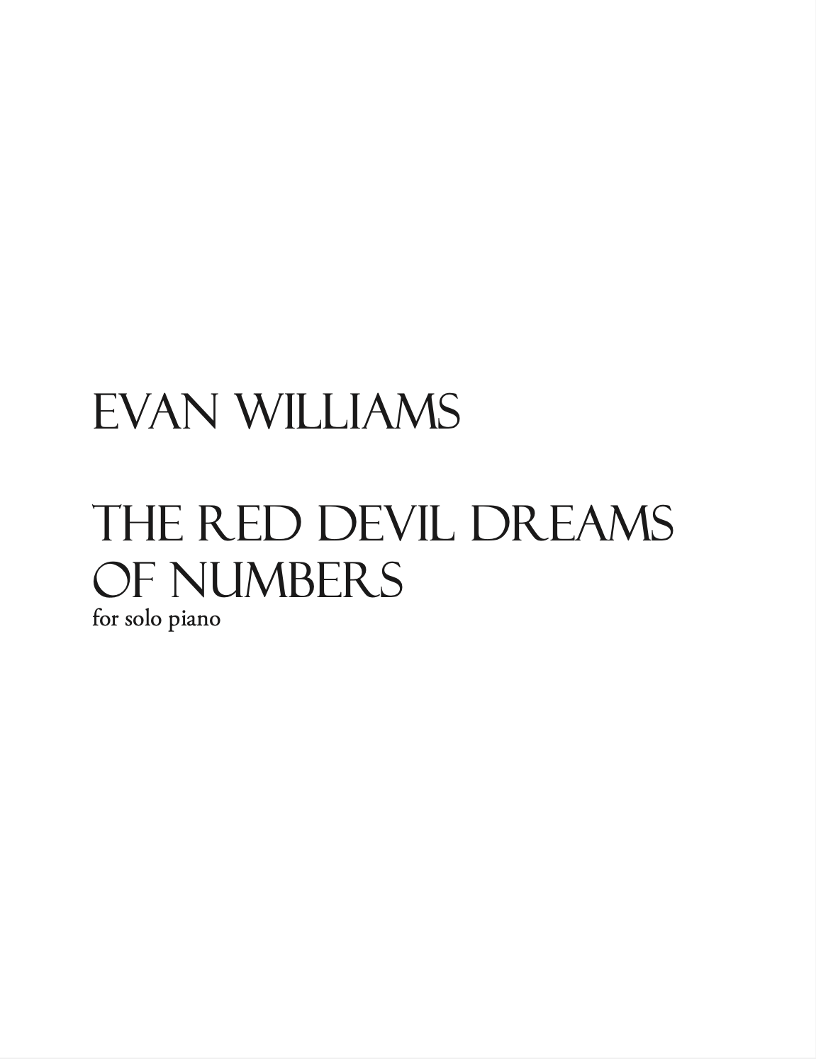 The Red Devil Dreams Of Numbers by Evan Williams