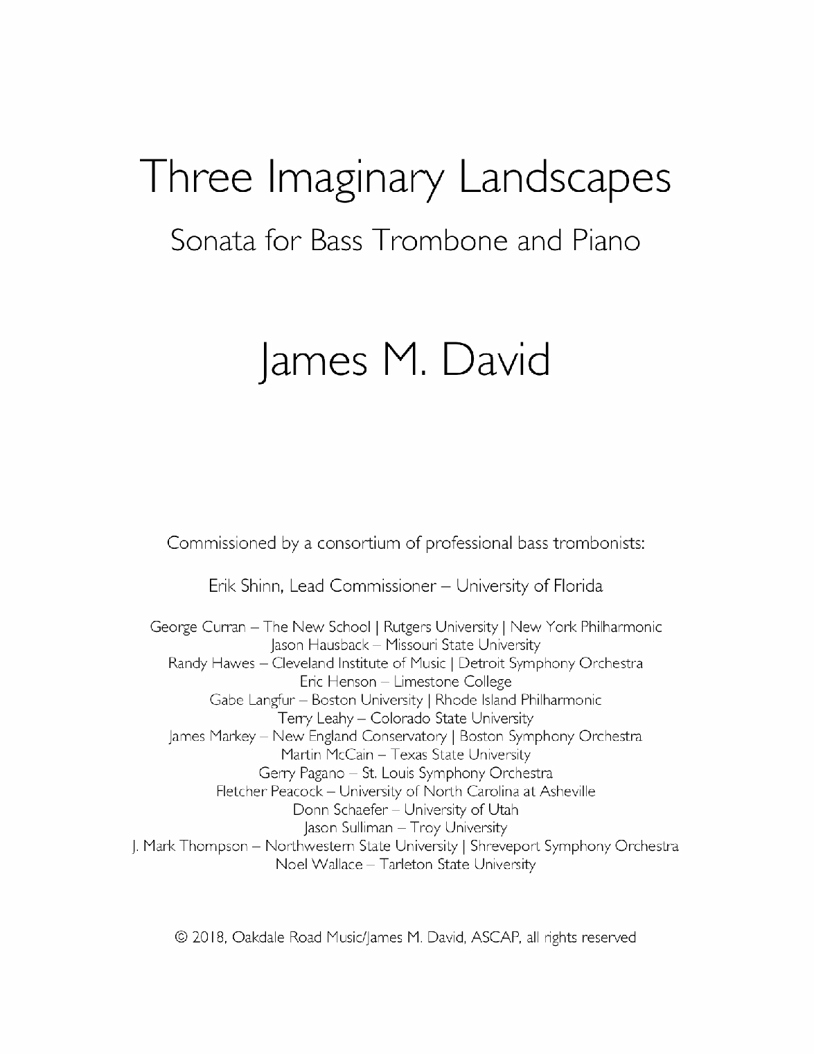 Three Imaginary Landscapes by James David