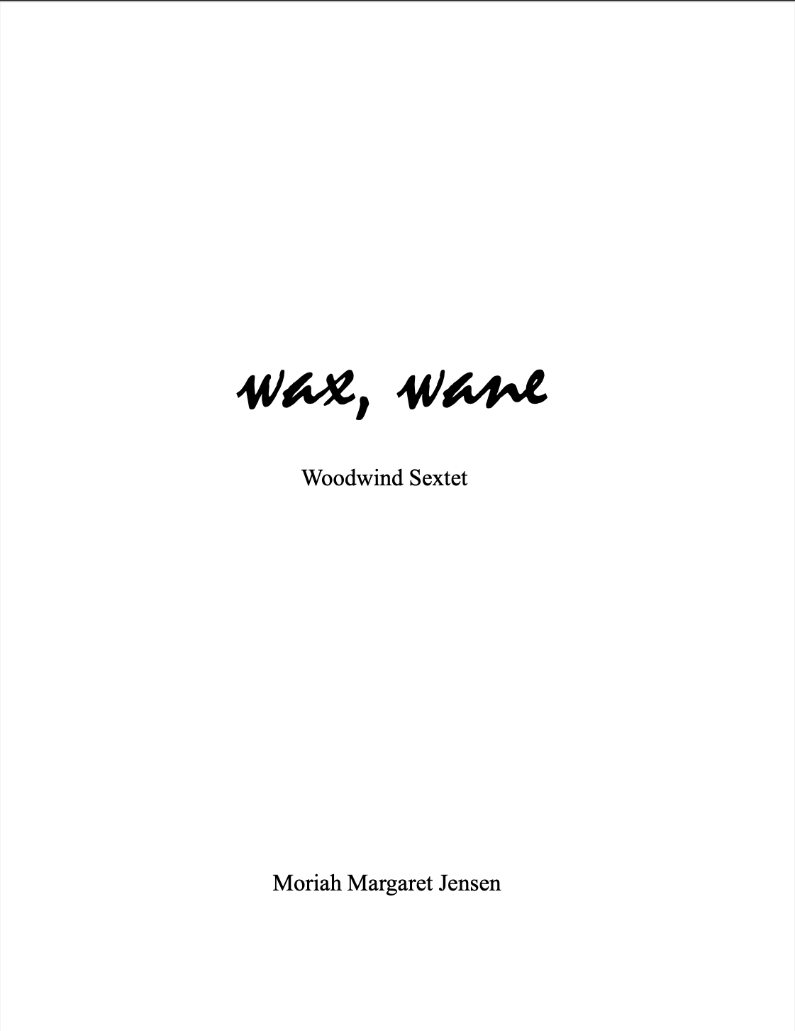 Wax, Wane by Moriah Jensen
