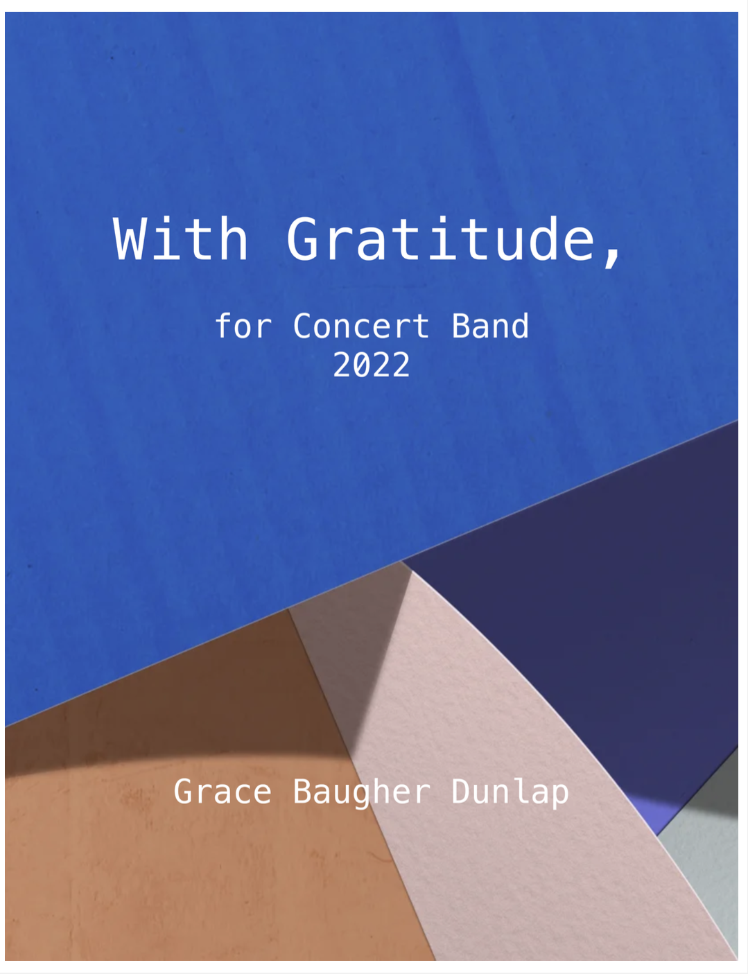 With Gratitude, (Score Only) by Grace Baugher